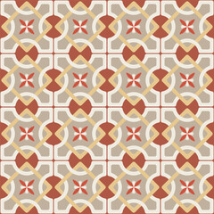 Abstract Geometric Italian Tile Style Vector Seamless Pattern Trendy Fashion Colors Perfect for Allover Fabric Print or Wrapping Wall Paper