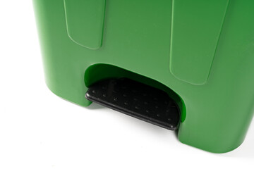 Foot pedal waste bin isolated on white