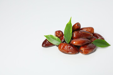 Concept of tasty food, dates, space for text