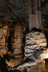 Dripstone column in the famous karst cave