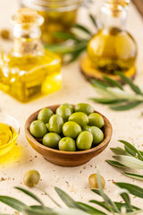 Fresh green olives