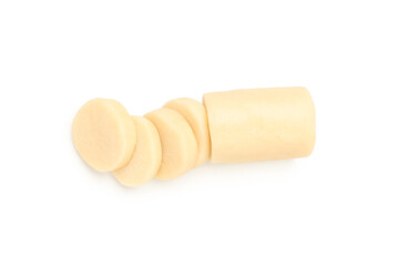 Delicious sweet food - marzipan, isolated on white background