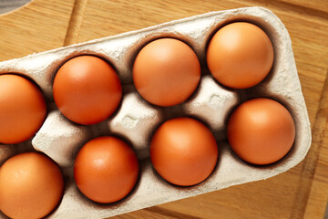 Ingredient for cooking dishes- eggs, top view