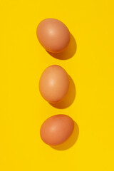 Ingredient for cooking dishes- eggs, top view