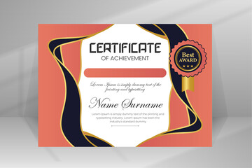 Appreciation and Achievement Modern Certificate Template Design