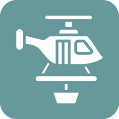 Vector Design Firefighter Helicopter Icon Style