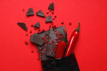Delicious gourmet food - tasty chocolate with pepper