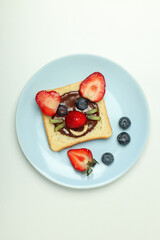 Tasty breakfast or lunch for kid - toast, food that the child can take with him