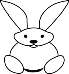 Fototapeta premium A rabbit line art coloring page