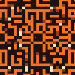 Geometric Halloween Extravaganza - Abstract Geometric Halloween Party Seamless Pattern

