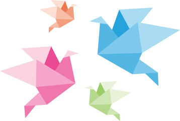 origami paper bird vector - obrazy, fototapety, plakaty