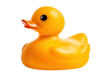 Yellow rubber duck cut out. Based on Generative AI - obrazy, fototapety, plakaty