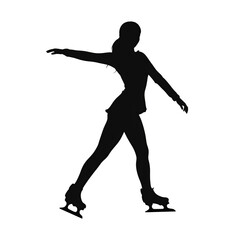 Fototapeta na wymiar silhouette, woman, figure skating, dancer, sport, jump, vector, dance, ballet, people, illustration, running, black, fitness, body, athlete, runner, jumping, ballerina, art, dancing, sports, yoga, act