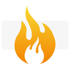 Yellow fire icon, great design for any purposes. Vector illustration.