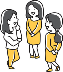 立ち話をする三人の女性