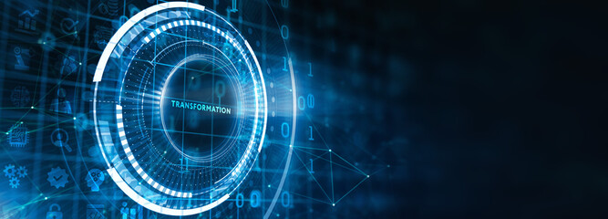 Obraz premium Business Transformation. Future and Innovation Internet and network concept. 3d illustration