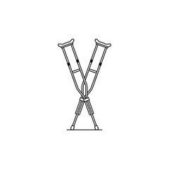 Crutches icon isolated vector graphics