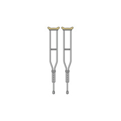 A pair of crutches icon isolated vector graphics