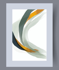 Abstract ribbons aesthetic wind wall art print. Wall artwork for interior design. Contemporary decorative background with wind. Printable minimal abstract ribbons poster.