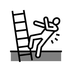 stairs fall man accident color icon vector illustration