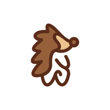 recommend clip art: Hedgehog animal line modern creative logo