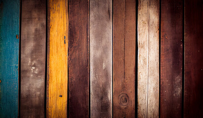 texture of old brown wooden planks - wood background. Created with Generative AI