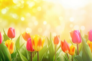 tulpen frühling sonne licht saison banner