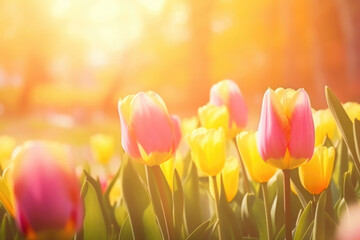tulpen frühling sonne licht saison banner