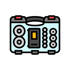 battery organizer garage tool color icon vector illustration