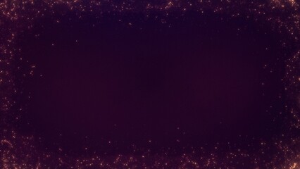 Obraz premium Festive abstract purple gold particle banner background greeting card with copy space. Concept 3D illustration. Luxury Christmas celebration and elegant religious Happy New Year holiday ceremony.