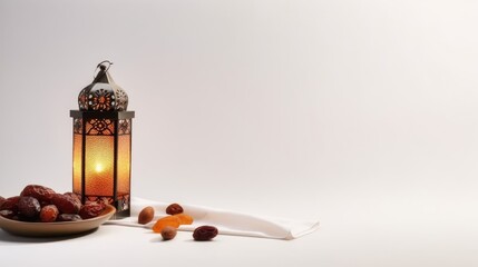 Muslim lamp and dates Generative AI