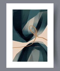 Abstract shapes elegant postmodernism wall art print. Wall artwork for interior design. Contemporary decorative background with postmodernism. Printable minimal abstract shapes poster.