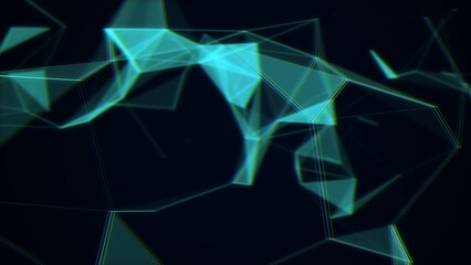 Network connection structure. Technology connect big data. Science background. Business futuristic backdrop. 3D rendering.