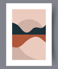 Abstract shapes geometric style wall art print. Contemporary decorative background with style. Wall artwork for interior design. Printable minimal abstract shapes poster.