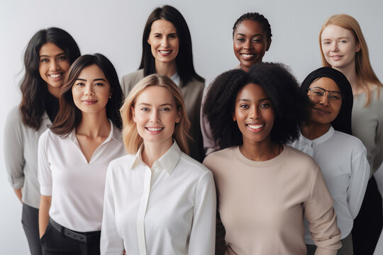 International Women's Day with diversity, equity and inclusion in the industry with multiracial women. Generative AI