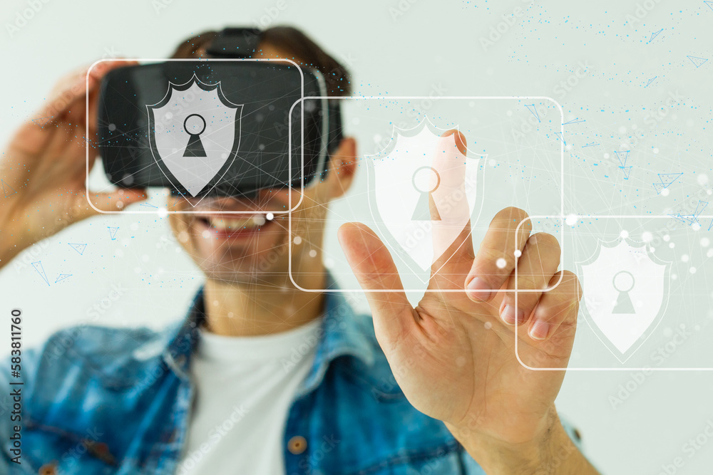 Poster users online security check system. access the authentication system to use an online account for tr