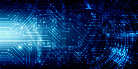 Obraz premium 2d illustration Abstract futuristic electronic circuit technology background