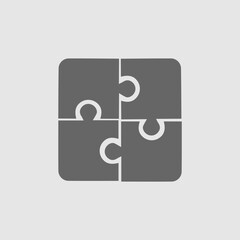 Puzzle vector icon eps 10. Creative group symbol. Cooperation.