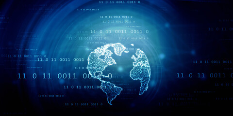 2d illustration world map abstract background