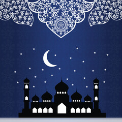 Ramadan Kareem Islamic Greeting Card Background Vector Illustration