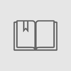 Open book vector icon eps 10. Simple isolated illustration.