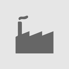 Factory vector icon eps 10. Industry symbol. Power plant. Isolated illustration.