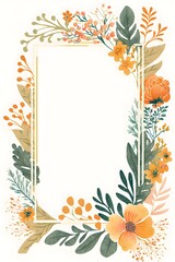 frame with flowers floral beauty