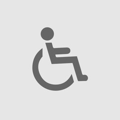 Wheelchair vector icon eps 10. Simple isolated illustration.