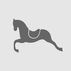 Horse vector icon eps 10. Simple isolated illustration.