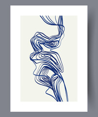 Abstract lines minimalistic style wall art print. Wall artwork for interior design. Printable minimal abstract lines poster. Contemporary decorative background with style.