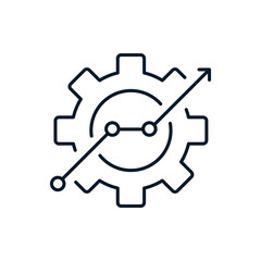 Modernization of technological resources. Efficient use. Vector linear icon isolated on white background.