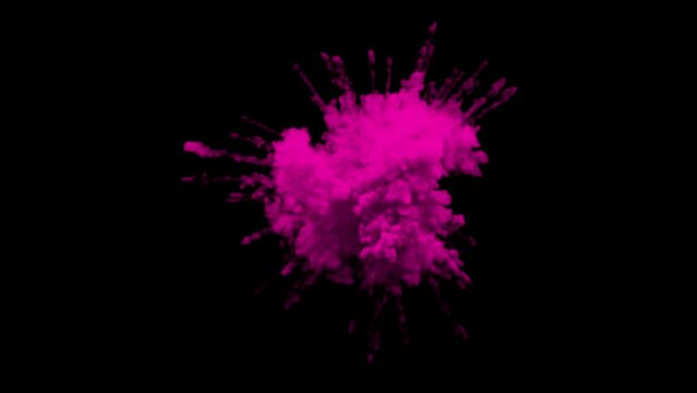 Color Blast explosion of smoke 4K, Holi celebrations,  Festival of Colours. Color powder blast effect, VFX green screen