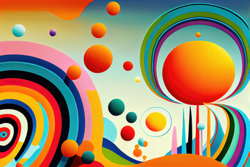 Naklejka na ściany i meble Abstract colorful background wallpaper design (Generative AI)