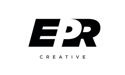 EPR letters negative space logo design. creative typography monogram vector	
